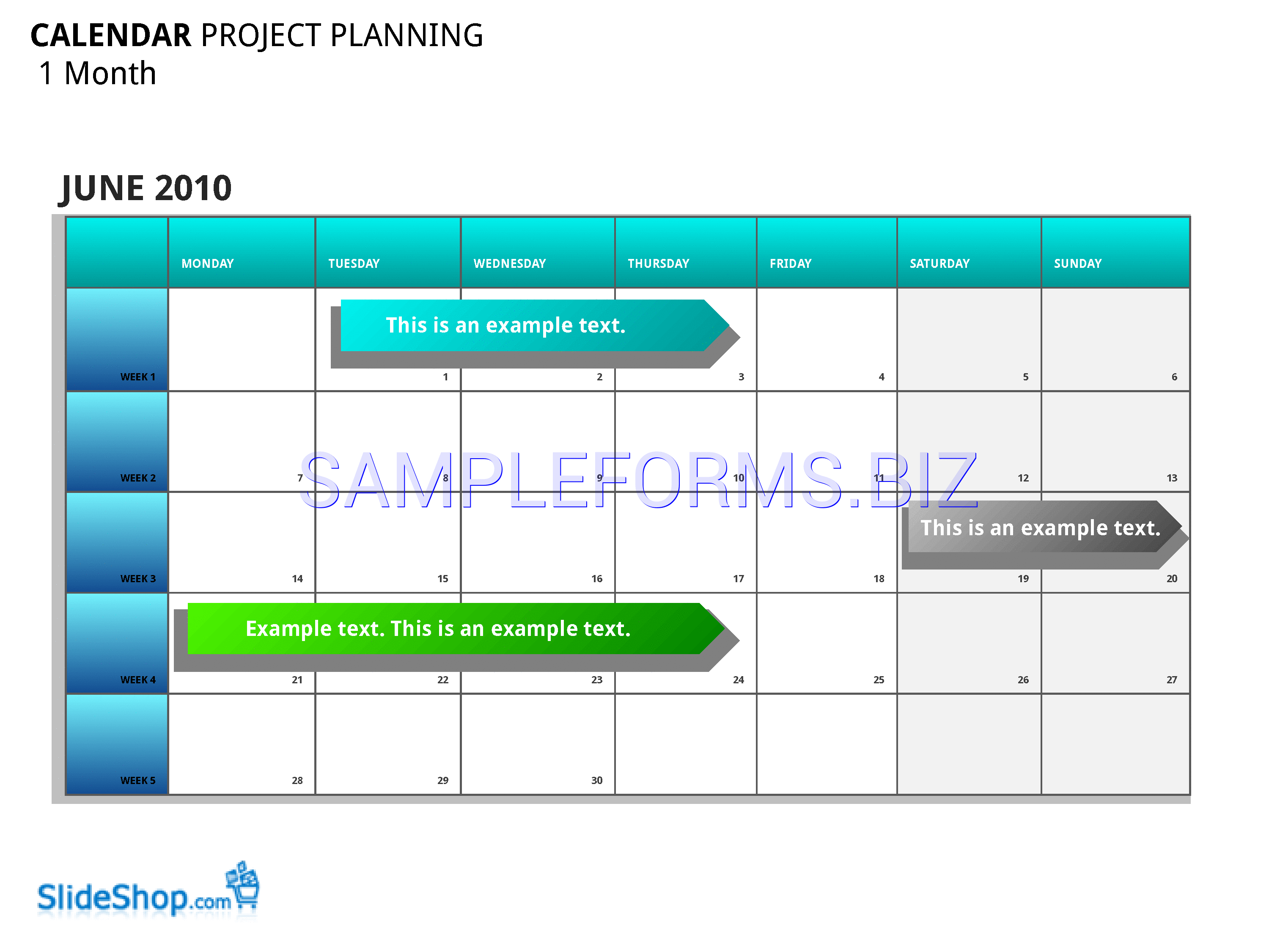 Preview free downloadable Project Planning Calendar in PDF (page 1)